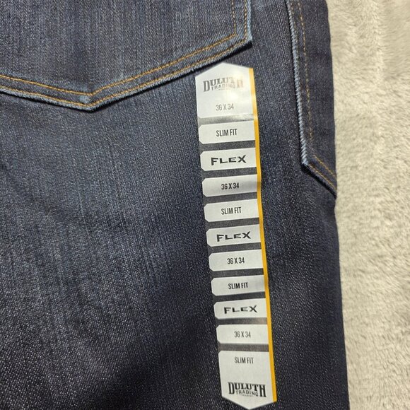 Duluth Trading Co Jeans Mens 36x34 Blue Ballroom Double Flex Slim Fit Denim - Picture 4 of 12